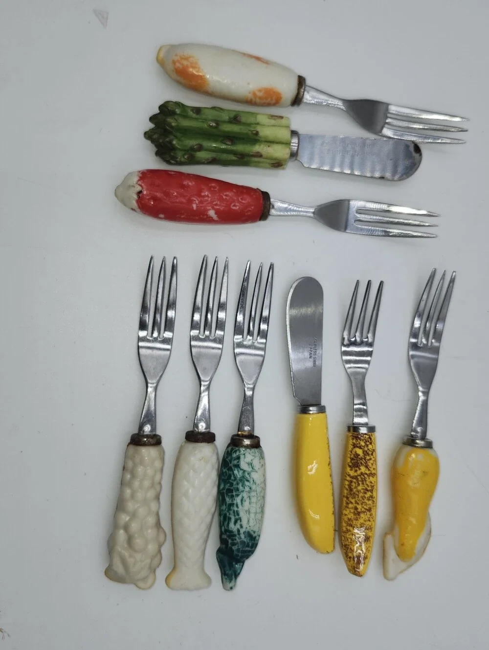 Vintage Japan Mini Forks Fruit Vegtable Handles 5